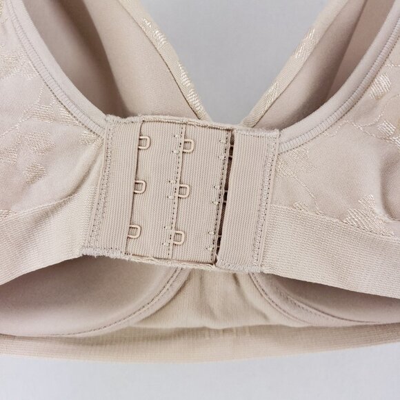 Bali Comfort Revolution Wirefree Bra XL Sand Cool Comfort Fabric Adjustable - Picture 5 of 6